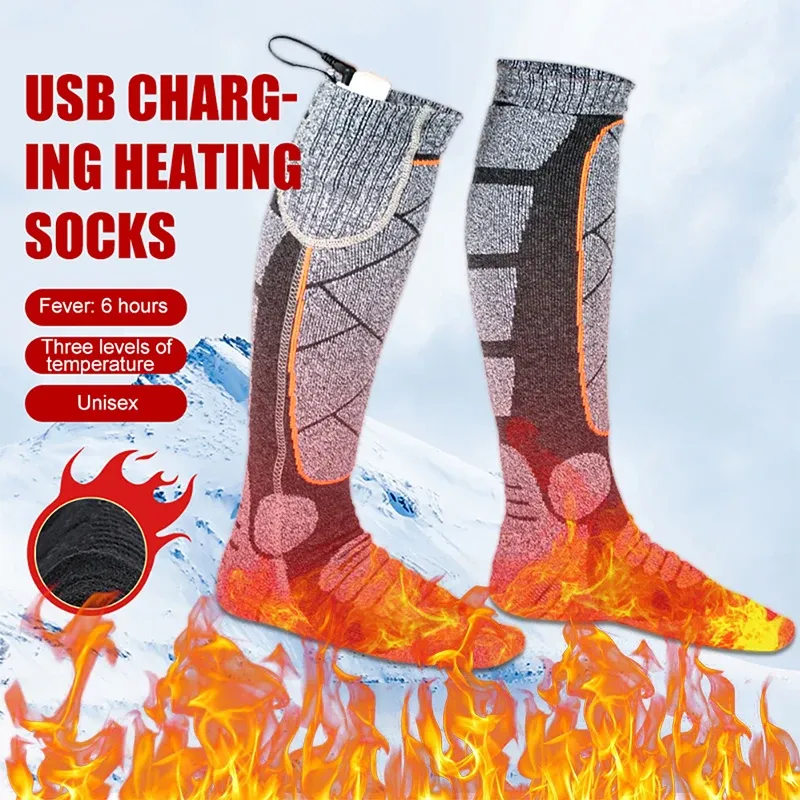 Rabagratifs chaussettes extérieures chaudes chaudes chaussettes thermiques chauffage 3 modes élastiques et chaussettes électriques résistantes à l'eau confortables