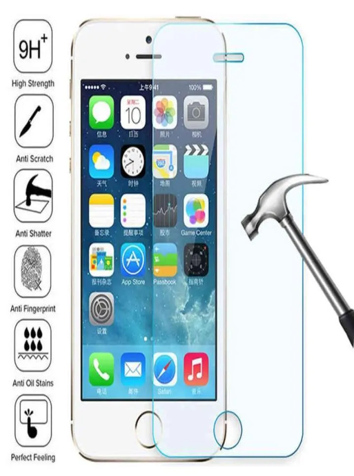 100D Verre trempée transparente pour iPhone 7 8 6 6S Plus Protecteur d'écran sur 5 5c 5s SE 2020 Film de protection1972473