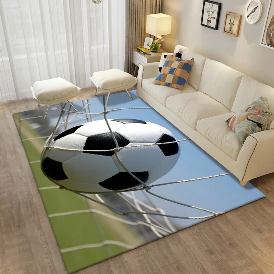 Tappeti per pavimenti per la stampa di calcio 3d per soggiorno area calcio tappeti per bambini tappetini da bagno per bambini