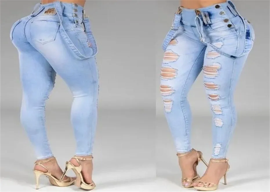 Femmes jeans hauts hauts skillons sketny stretwear streetwear dames trous bandage lavé pantalon crayon denim pantalon 2204237694149