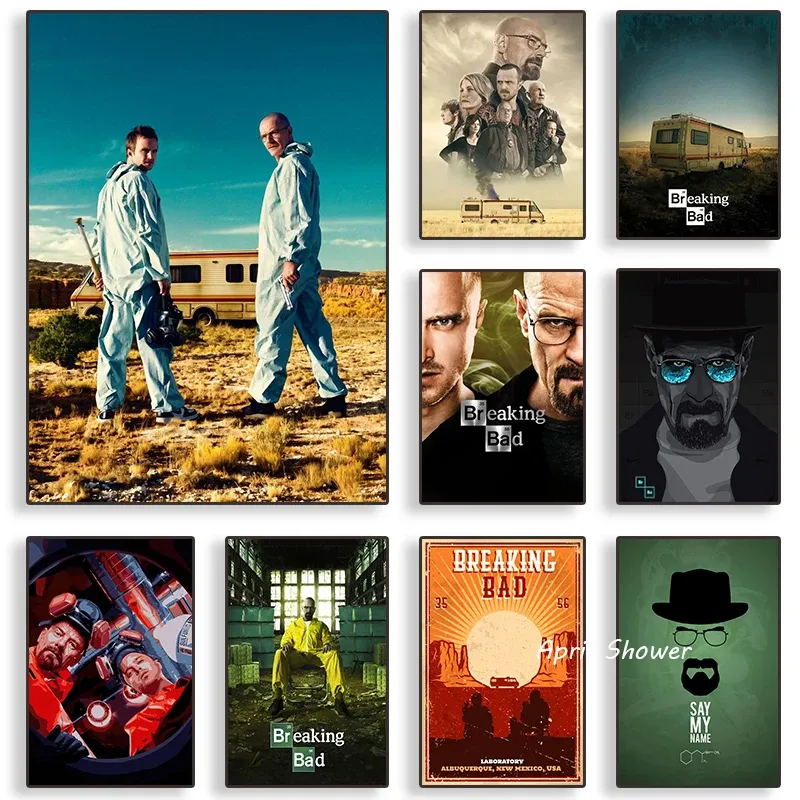 Classic TV Play Breaking Bad Movie Vintage Posters Canvas Painting and Prints Wall Art Picture for Bar Cafe Room Wall Home Decor