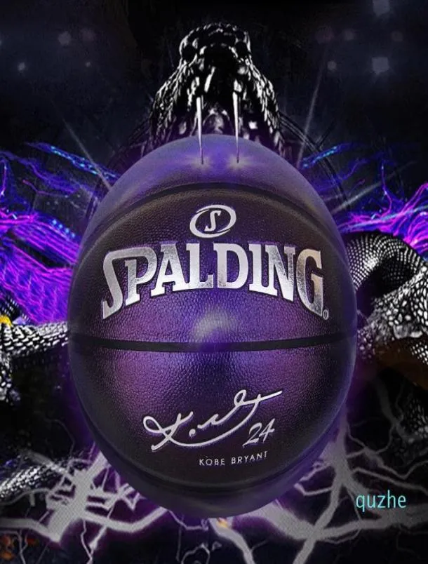 Spalding 24K Black Mamba Merch Commemorative edition basketball ball PU wear resistant ne size 7 Pearl purple1158735