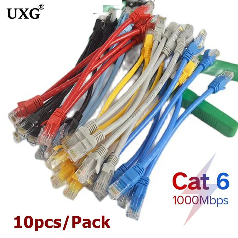 10pcs Kısa CAT6 RJ45 CAT 6 CAT6E RJ 45 Ethernet Ağ Yönlendirici Modem Kablosu Erkek - Erkek RJ45 Yama Lan Kablosu 15cm 30cm 0.5