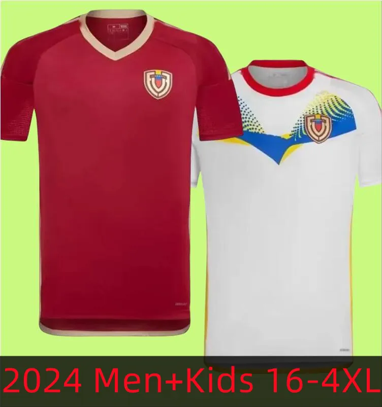 24 25 Maglie da calcio Venezuela Kit per bambini Kit 24/25 Shirt di calcio della National Team Home Red Away Camisetas Copa America Cordova Soteldo Rincon Bello Sosa Rondon 66