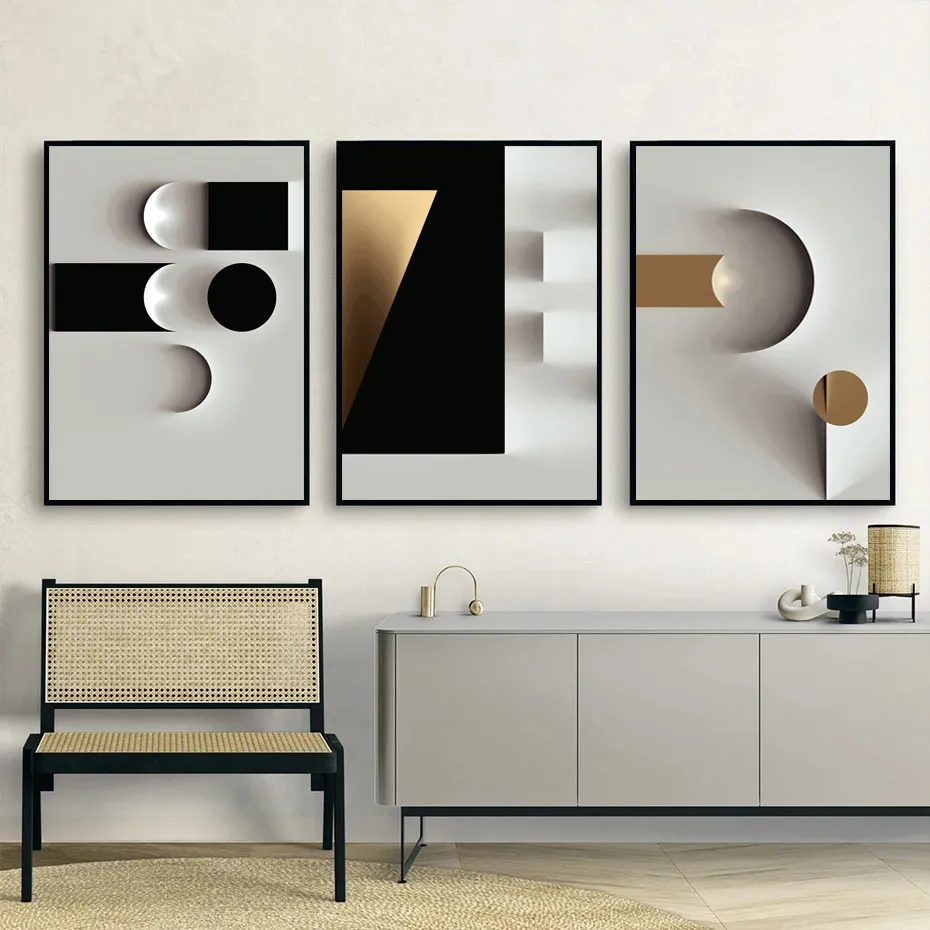 Abstract Geometric Art Canvas Prints - Luxury Modern Wall Art ...