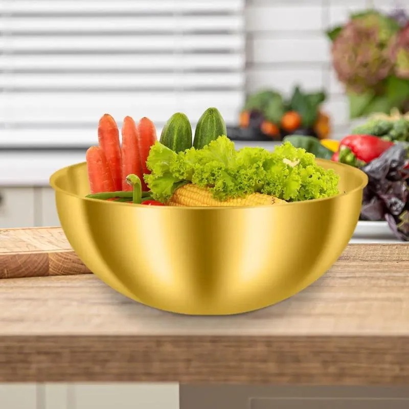 Bols en acier inoxydable mélange la salade ronde pour les sauces nouilles de riz