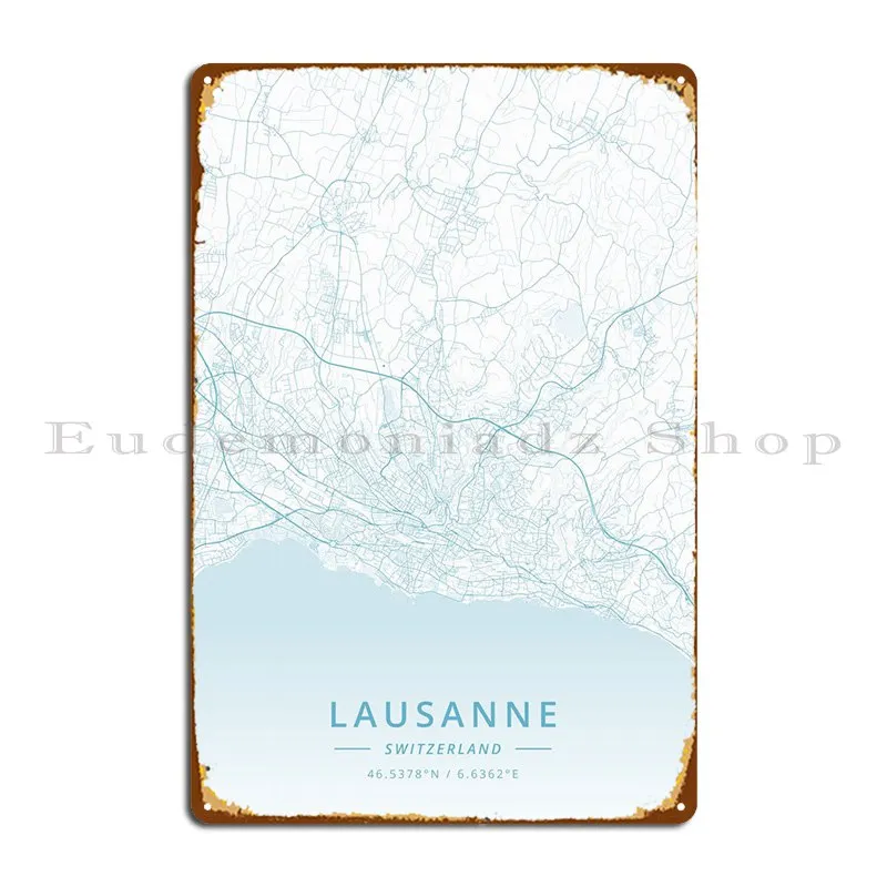 Lausanne Suisse Metal Sign Cinema Printing Personnalized Print Classic Sign Poster