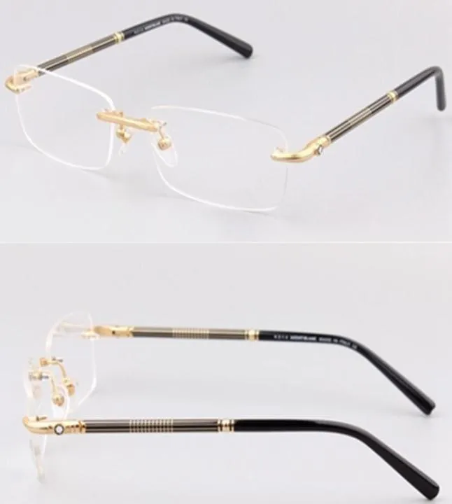 Brand Mens Optical Glasses Frame Man Rimless Eyeglass Frame for Men Gold Silver Myopia Eyeglasses Designer Spectacle Frames Eyewea8086626