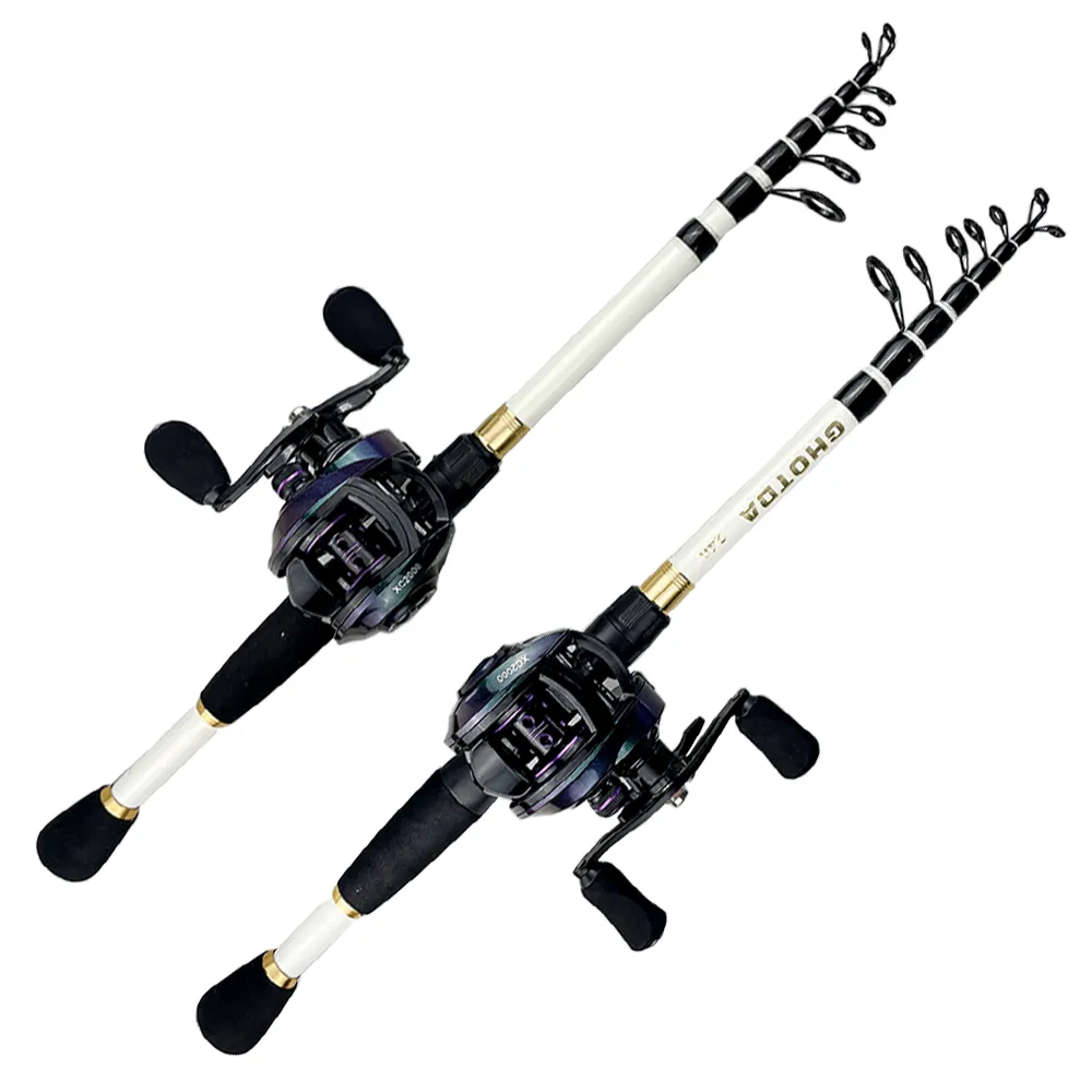 Bait Caster Combo PLUSINNO Telescopic Fishing Rod And Reel Combos