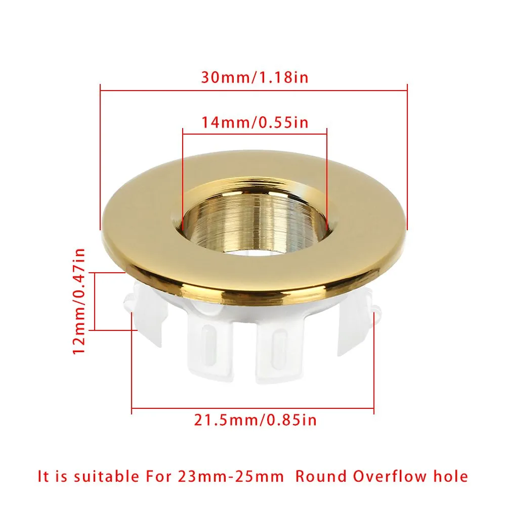 Bathroom Sink Overflow Covers Trim Ring Cap Round Ring Basin Insert Replacement Useful Sink Hole Cover Tub Drain Stopper