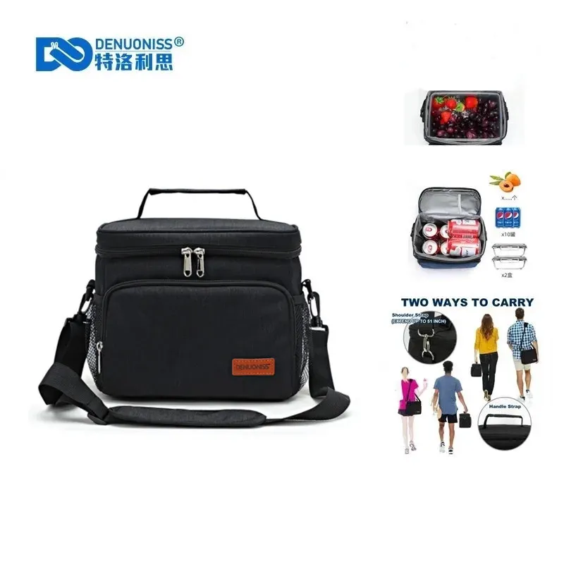 Denuoniss Portable Office Lunch Bag Broof Rootproof Bootbag حقيبة حرارية معزولة للغذاء Bento Bace Batshiner 240329