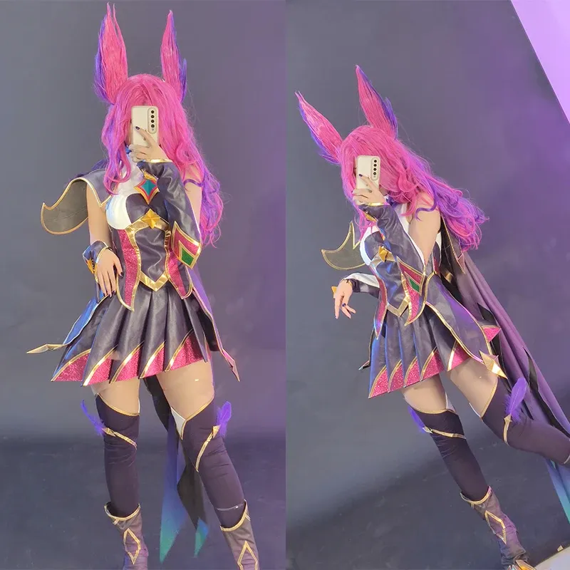 Rolecos lol Star Guardian Xayah Cosplay kostuumspel lol xayah cosplay Halloween -kostuums voor vrouwen cos outfit