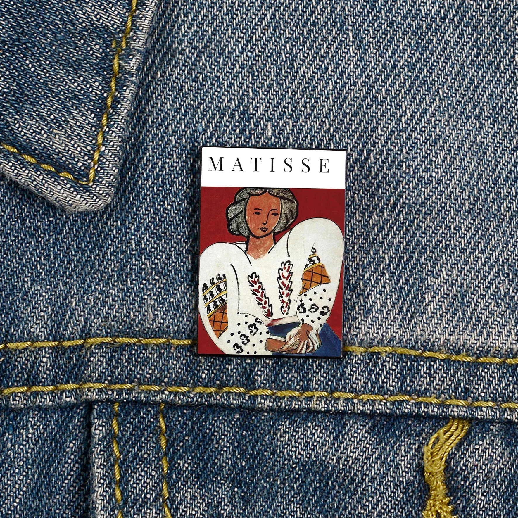 The Roumanian Blousc Matisse imprimé Pin personnalisé Publiage drôle Brooches Shirt Sac Professeur de revers Cute Badge épingles pour filles S
