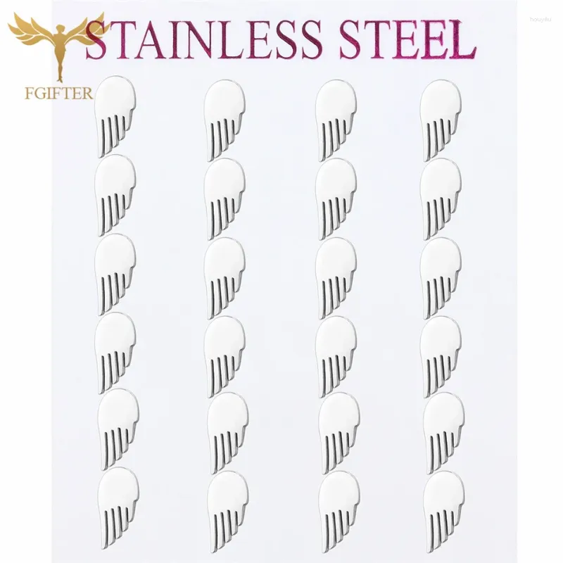 Stud Earrings 12 Pairs Silver Color Wing Girls Women Stainless Steel Set Fashion Jewelry Wholesale For Resale