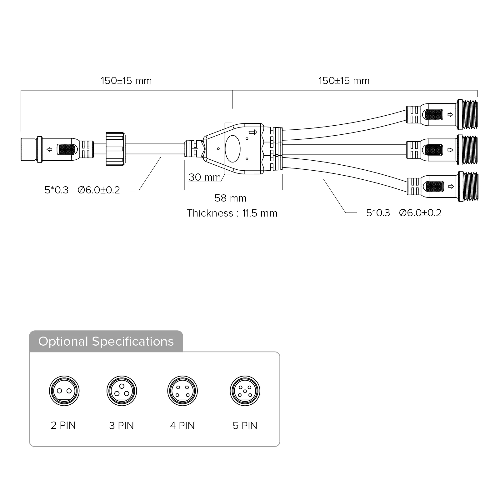 1 pcs 2-5 Connctor impermeabile per pin-Pin Forma 1 Maschio diviso 2 3 Supporto da dado per materiale femmina IP65 Tutti i connettori impermeabili RGBCCT