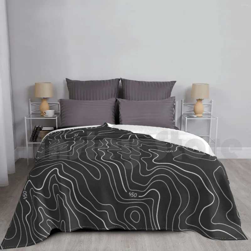 Coperte topografia coperta per divano letto geografia per viaggi semplici mappe di terreno scuro contorno moderno moderno