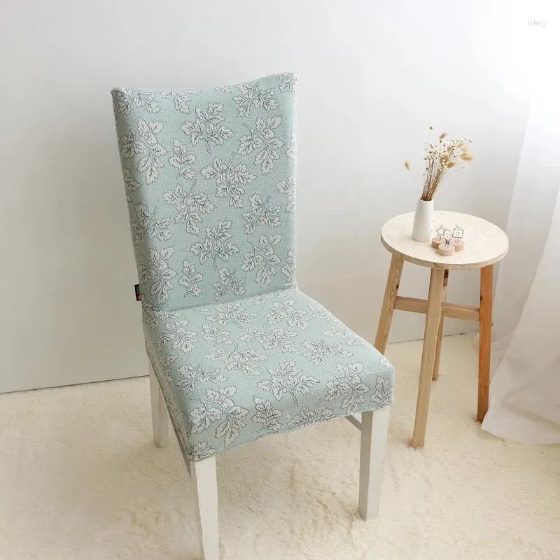 Couvre-chaise Couvre-repas de haute qualité avec tissu jacquard motif de dos haut en un seul morceaux el couvercle 2 couleurs élastique