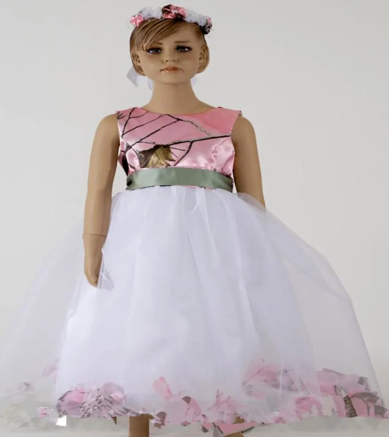 Pink Camo Dresses For Little Girls Ball Gowns Flower Girls039 Dress Custom Made Kids Wedding Party Dress Formal Gowns9178936