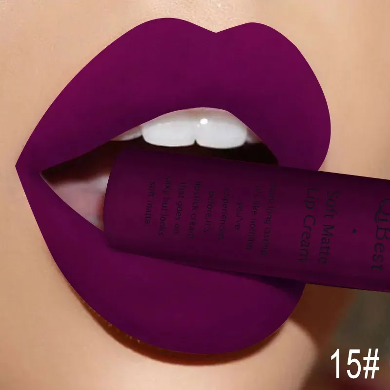 Qi sexy fluwelen matte lip gloss vloeistof lipstick lipgloss schoonheid rood naakt waterdichte langdurige lip vlek make-up voor vrouwen 240410