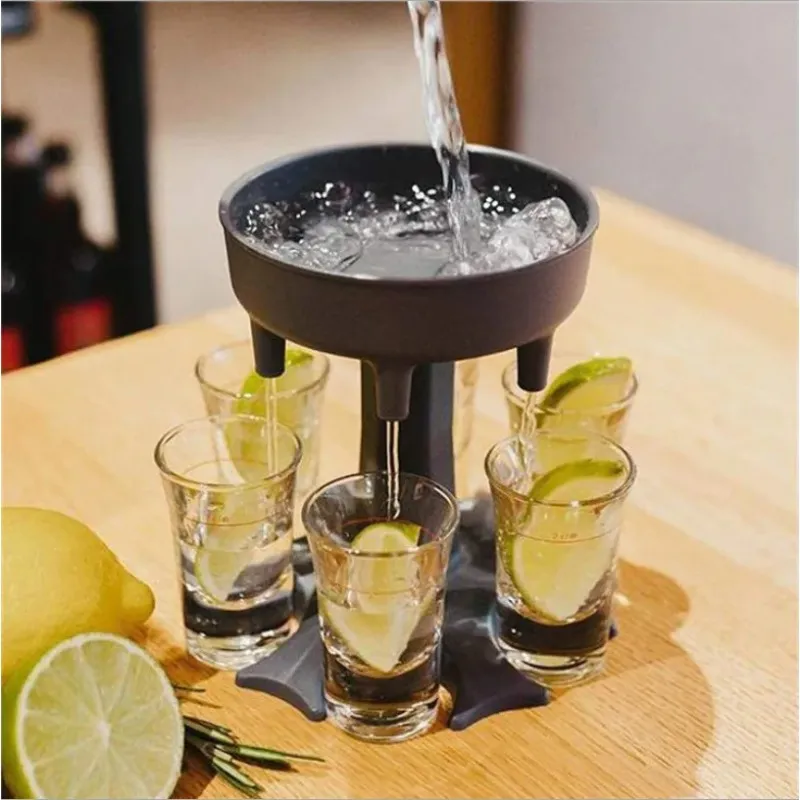6 skott glas dispenser hållare parti dryck dricka spel bar cocktail vin snabb fyllning verktyg bärare caddy sprit dispenser