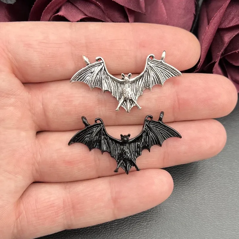 Ciondolo Pipistrello Vampiro In Argento Sterling 925 - Halloween Volante Piccolo