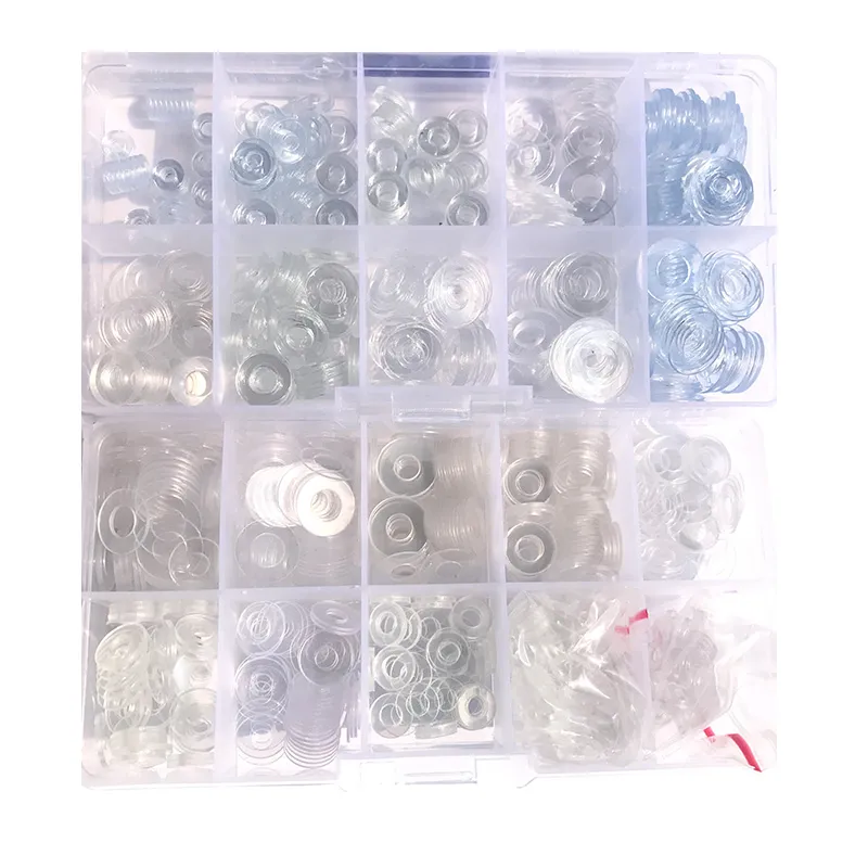 Soft/ Hard PVC Flat Washer Set M3 M4 M5 M6 Plastic Gasket Transparent Insulating Plain Gasket Ring Spacer Flat Washer Assortment