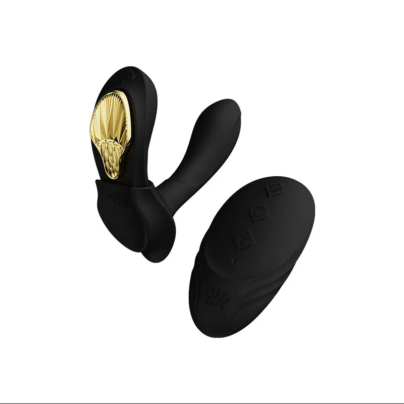 Zalo Aya Vibratore indossabile con 8 modalità di vibrazione Sex Toy impermeabile con batteria ricaricabile USB con telecomando a 1 anno Obsidian Black