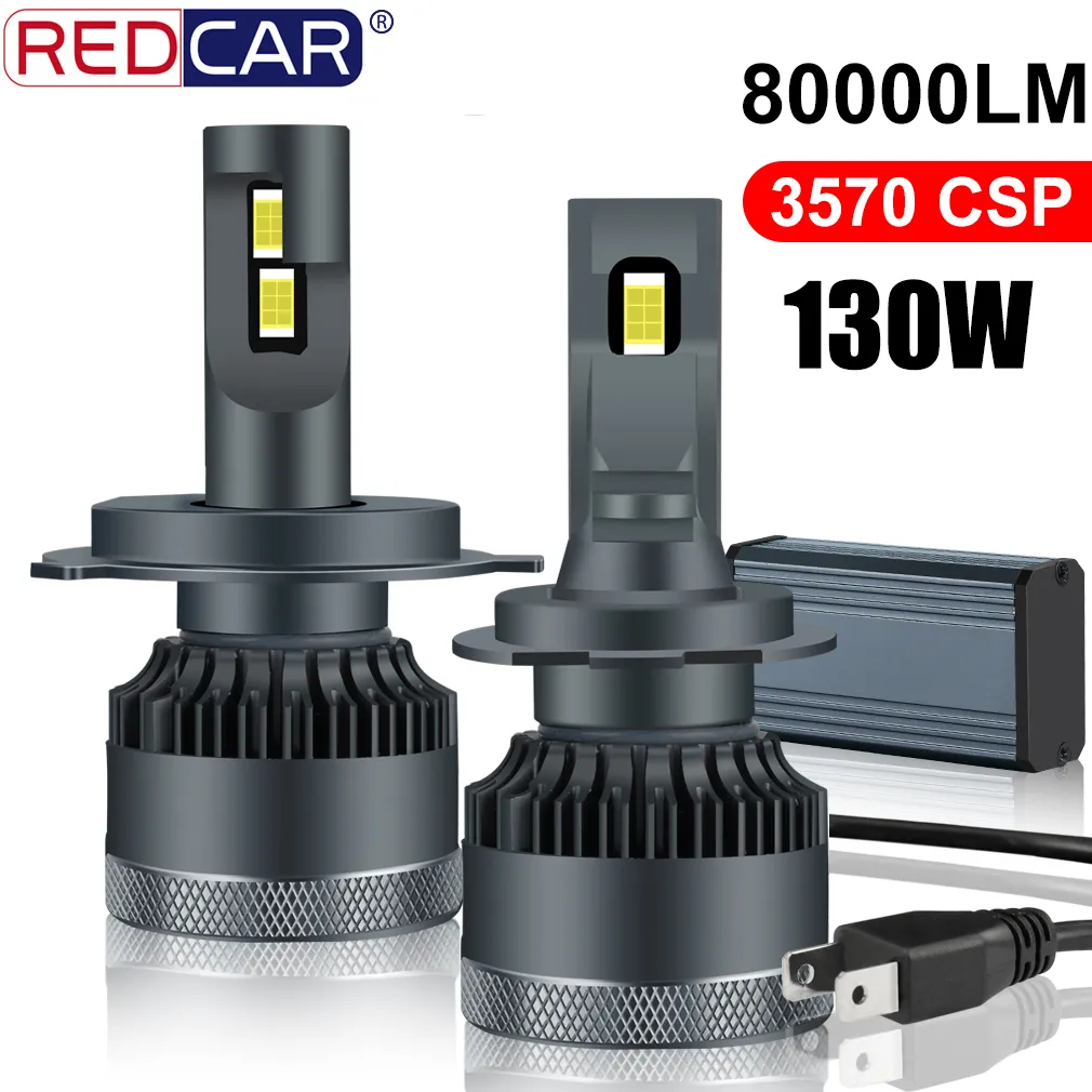 AUXITO CANBUS H4 LED Headlight Bulbs Kit – 80000LM, 6500K White, High/Low Beam, IP67
