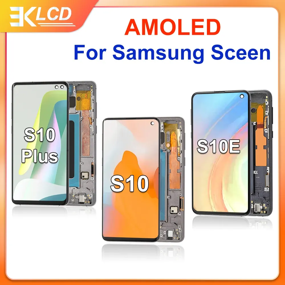 Dla Samsung Galaxy S10 S10e OLED Screen Touch Digitizer OEM z ramką Pełne części zamienne części S10+ SM G975F/DS