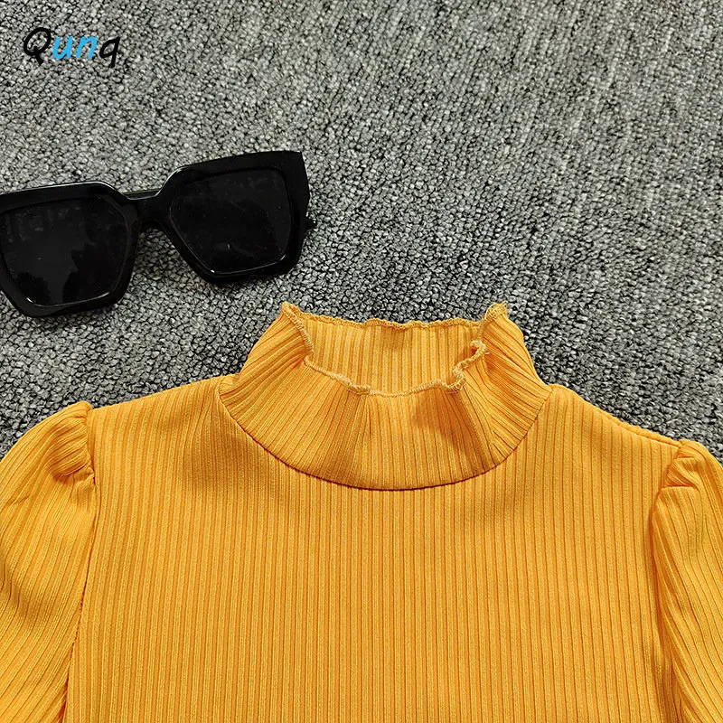 QUNQ 2023 Summer Girls O Neck Short Shioe Splicing Stripe Crop Top+Scala dritta 2 pezzi Set di abiti per bambini casual Età 3T-8T