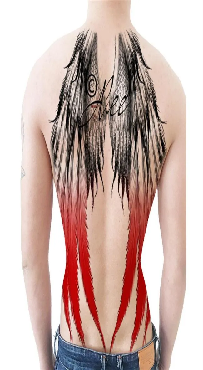 Angel Wings Wings Full Color Back Stickers Waterproof Men and Women Lasting Simulation Tattoo Tattoo Stickers235T5654551