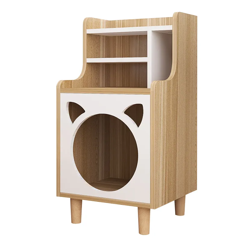 Neue Katzennest Nachttisch Dual Purpose Haustier Möbel Katzenbettschrank fester Holz Nachttisch Multi Purpose Lagertischschrank