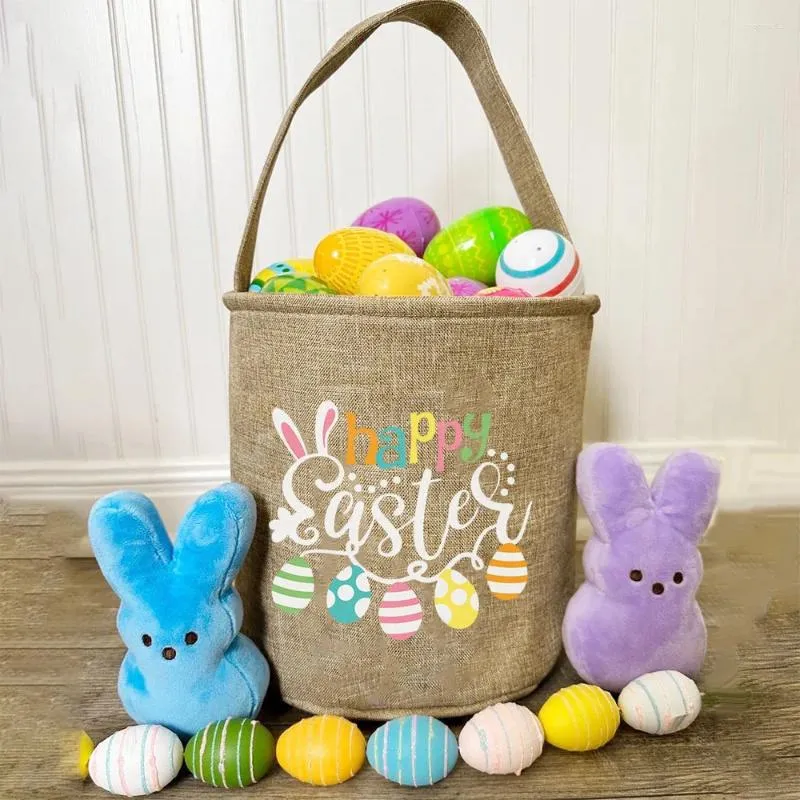 Enveloppe cadeau joyeux panier de Pâques mignons œufs imprimé sacs fourre-tout