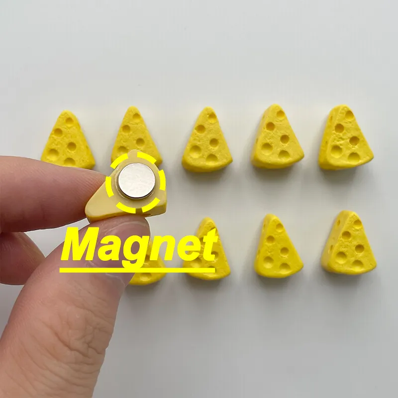 10 pezzi da 10 pezzi magneti frigorifero a formaggio giallo 3d originale la lavagna simulata alimentazione piccoli frigoriferi magneti decorazioni la casa