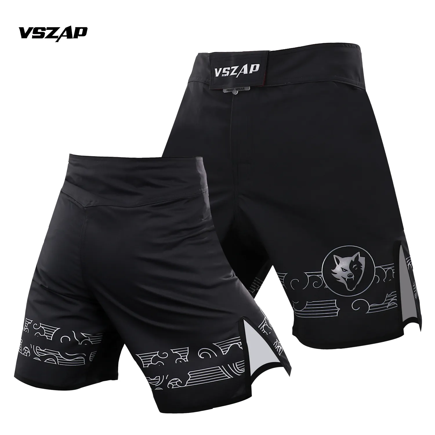 VSZAP Comprehensive Fighting Dragon Pattern Road Graphic MMA Training Boxing Muay Thai Shorts Fitness Sportas sanda och kvinnor
