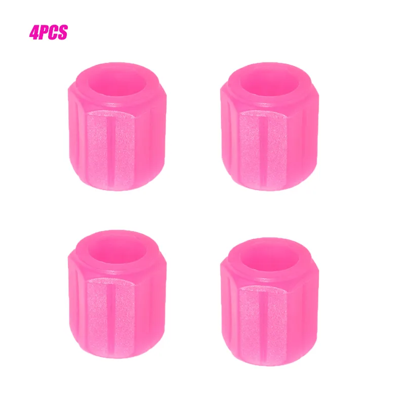 Set of 4 Luminous Pink types of valves with Car Logo - Ideal for Bikes ...