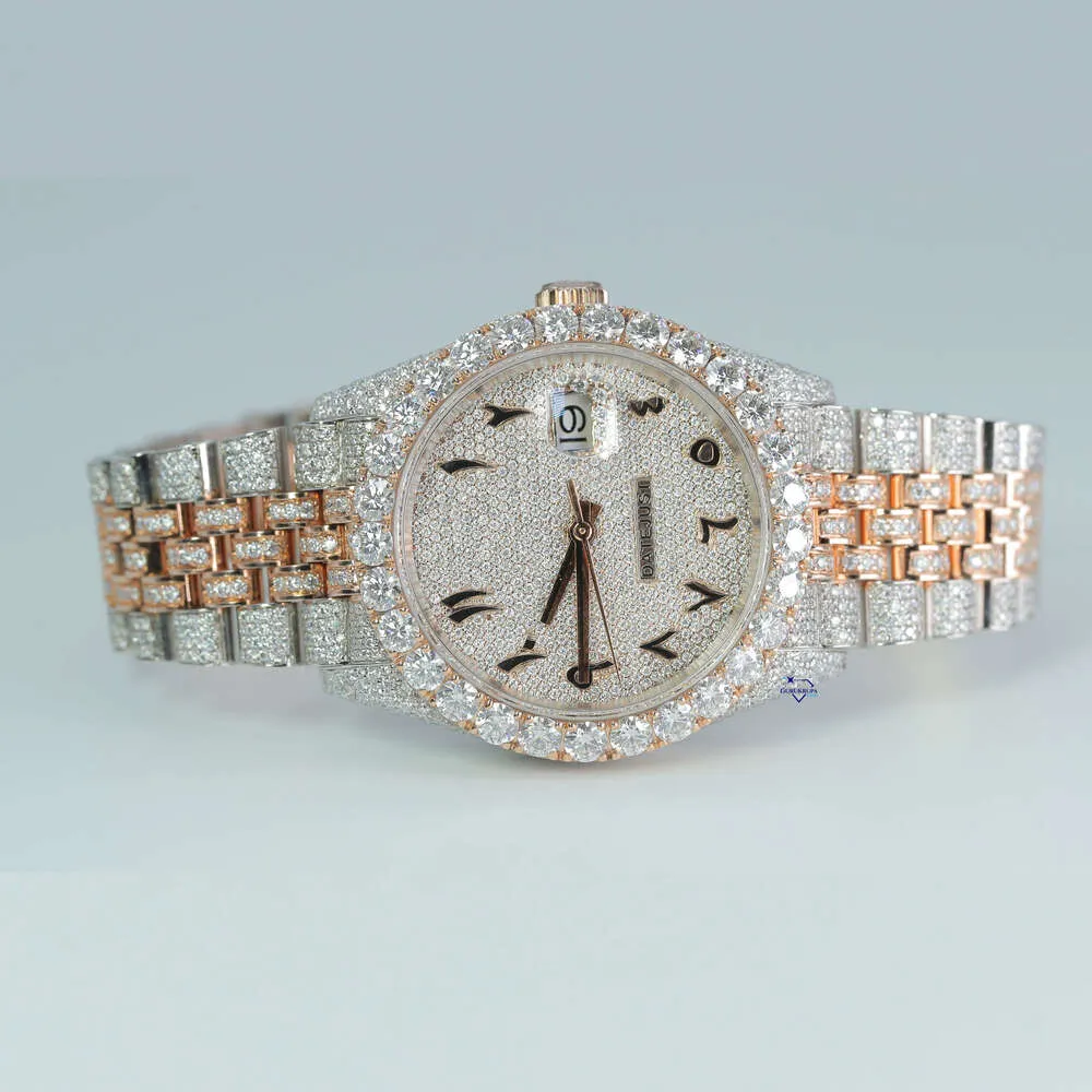 Luxury à la recherche de luxe Regardez Iced Out for Men Woman Top Craftsmail Unique et coûteux Mosang Diamond Montres pour Hip Hop Industrial Luxurious 17533