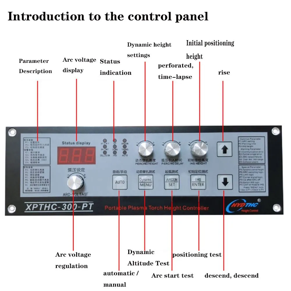 Maxgeek New XPTHC-300-PT CNC Flame Plasma Bogenspannungshöhe Controller Fackelhöhe Controller für tragbare Schneidmaschine