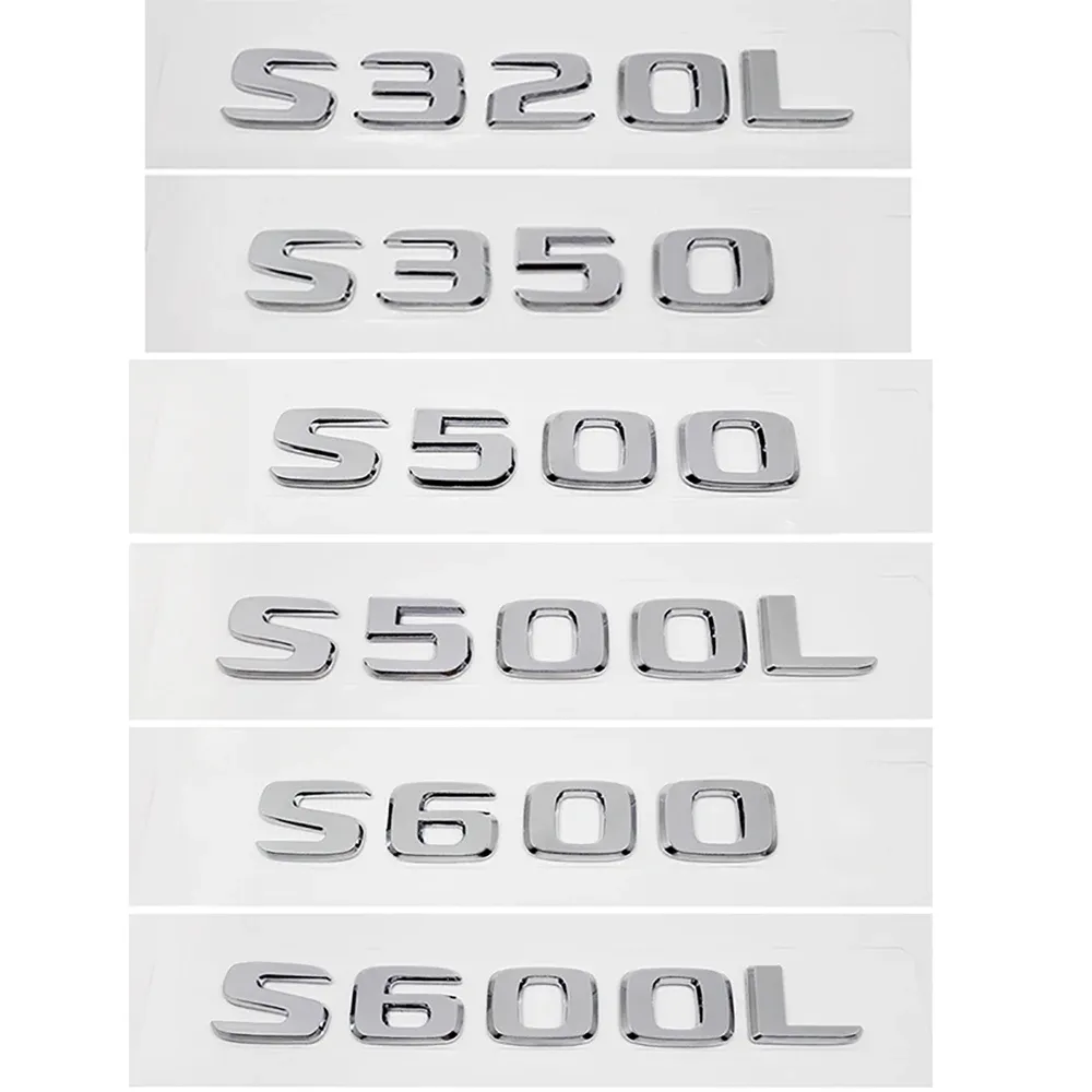 W140 S320L S350 S500 S500L S600 S600L W245 TRUNK LID Sticker Number Silver Decal Car Recitting for Mercedes Benz AMG Deceration