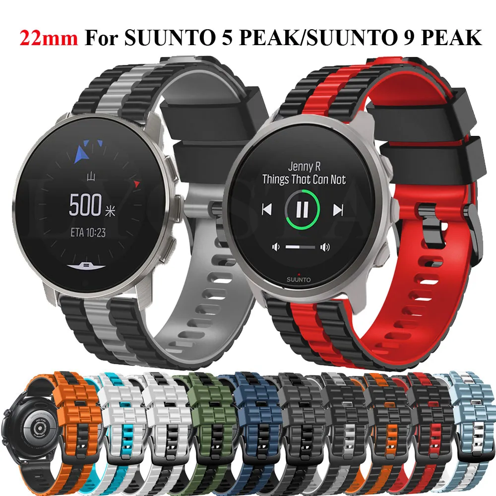 Sports Silicone Strap For SUUNTO 9 PEAK Watchband For SUUNTO 5 PEAK Smartwatch 22mm Wristband Bracelet Correa Accessories