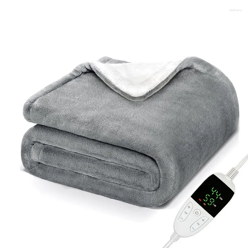 Cobertores de flanela elétrica Sherpa 6 Configurações de calor Função de 10 horas Função automática Proteção de cobertor aquecido