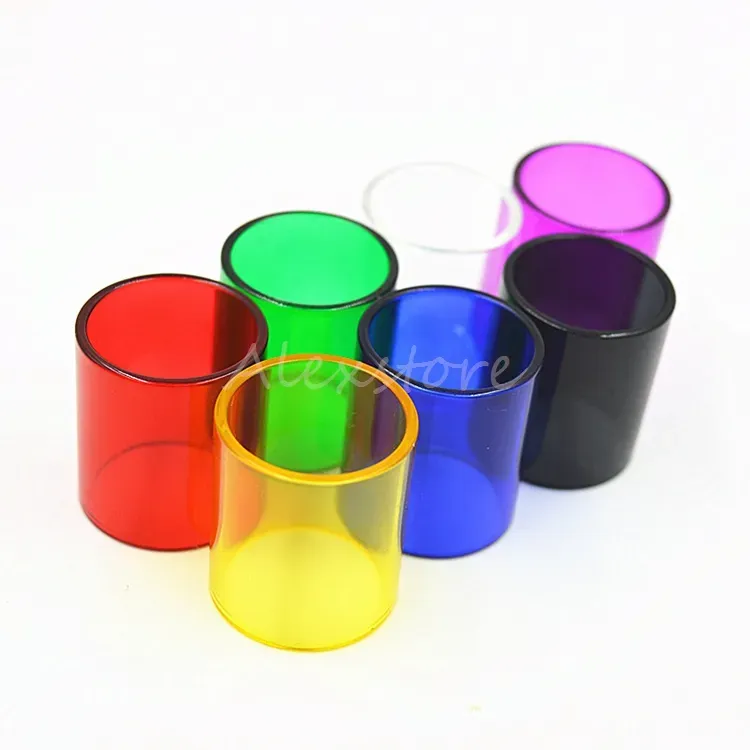 Replacement Glass Tube Colorful Replacable Caps Tube for TFV8 Big BABY TFV8 BABY TFV4 Mini Tank Atomizers RBA DHL