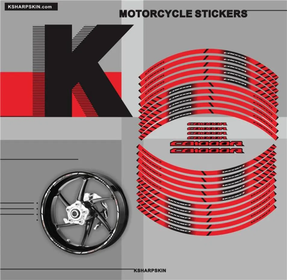 Motorcycle rim reflective protection stickers night safety reminder decorative stripe decals for HONDA CB1000R1304192