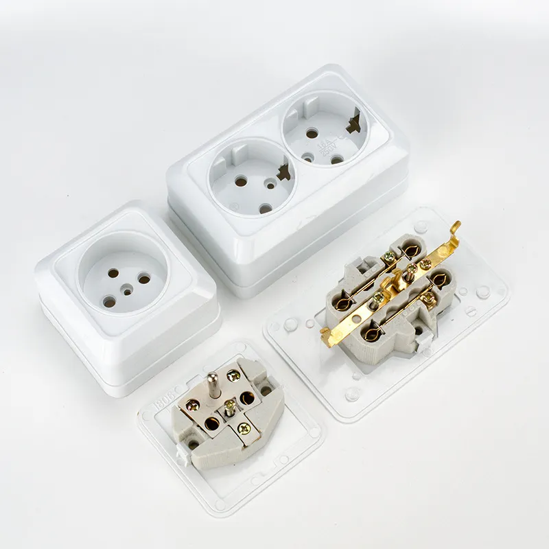 European-Style Wall Power Socket: Direct-Mount, Dual EU Standard, Ideal ...