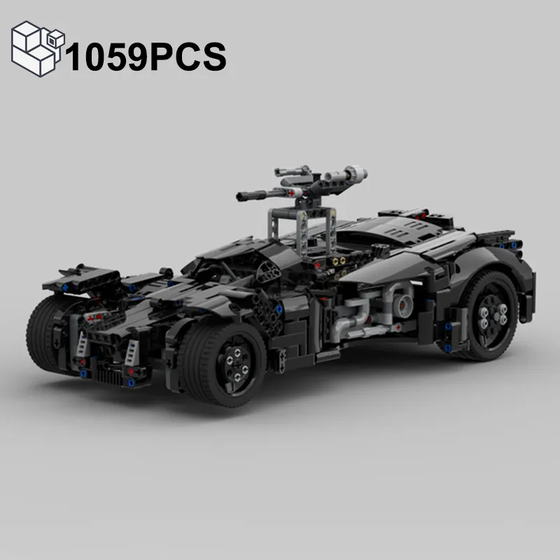 MOC 1059pcs Bat Tank Sportwagen Batmobil Becher Bumbler Bausteine Rennfahrzeugmodellmodell Rätsel Rätsel Spielzeug Geschenke für Kinder Jungen