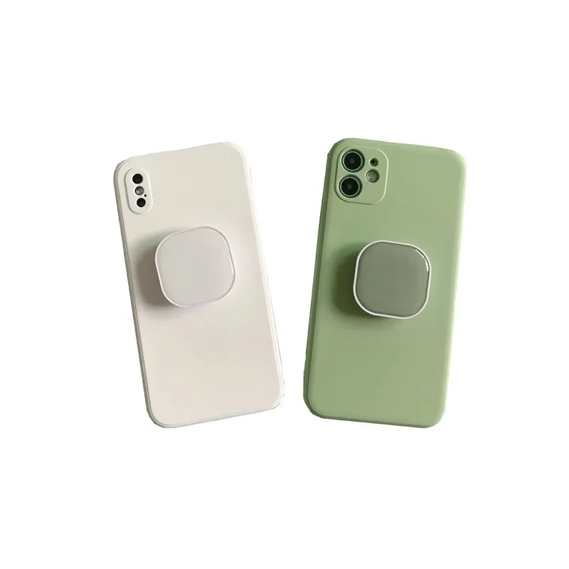 Simple Colorful Square Mobile Phone Expanding Stand Holder Grip Mount Socket Fold Smartphones Pocket Desktop Bracket Phone Stand
