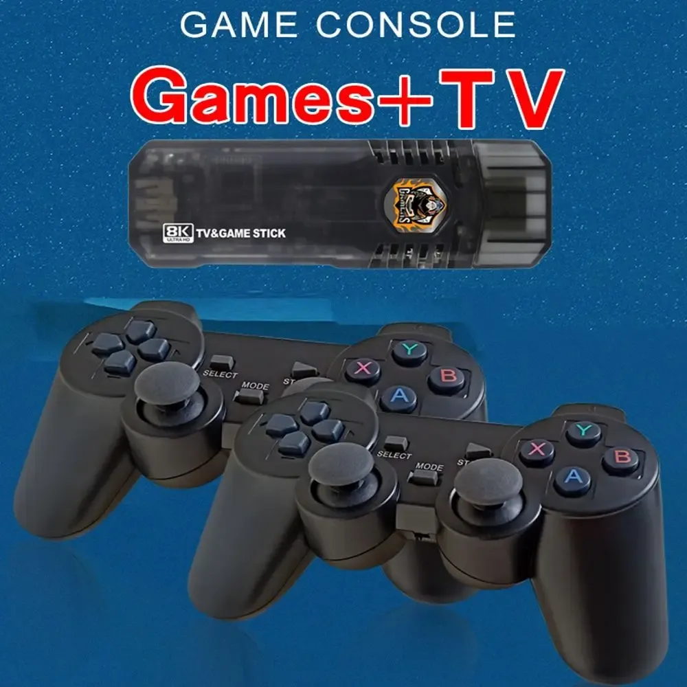 ボックスX8アンドロイドテレビボックス8KゲームコンソールダブルシステムQUADCOREワイヤレスコントローラーゲームスティック10000GAMESPS1/GBA/GBA用にインストール