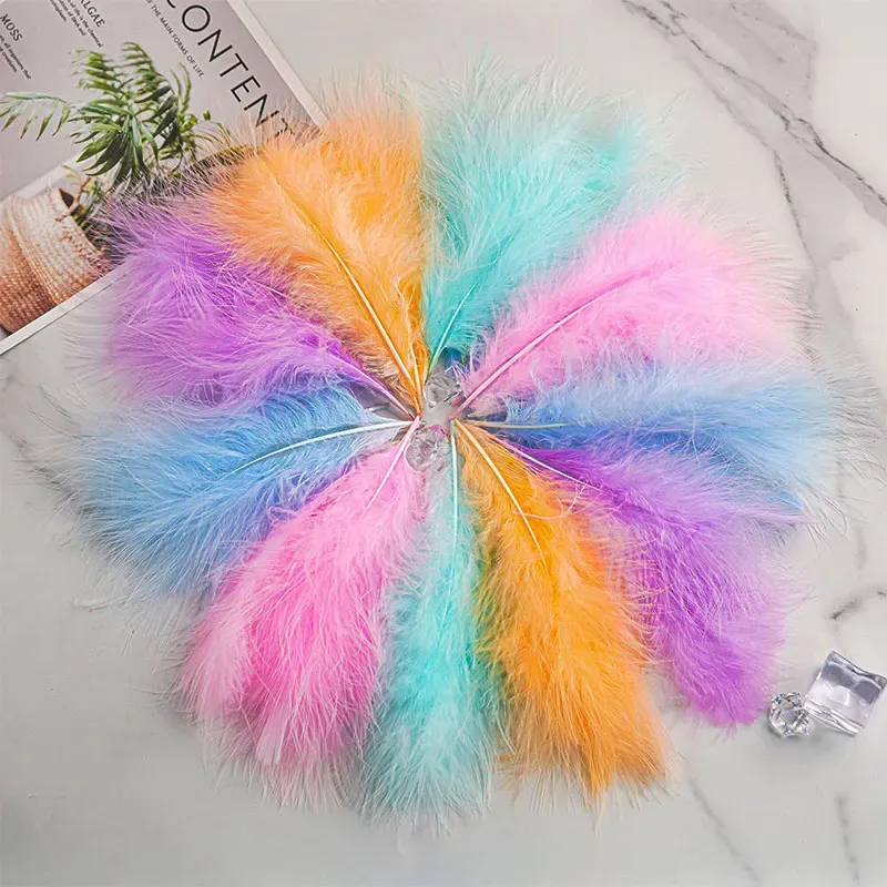 Wholesale Colorful Turkey Feathers White And Black Feathers 10-15Cm DIY Jewelry Costume Sewing Craft Accessories Plumas Deco