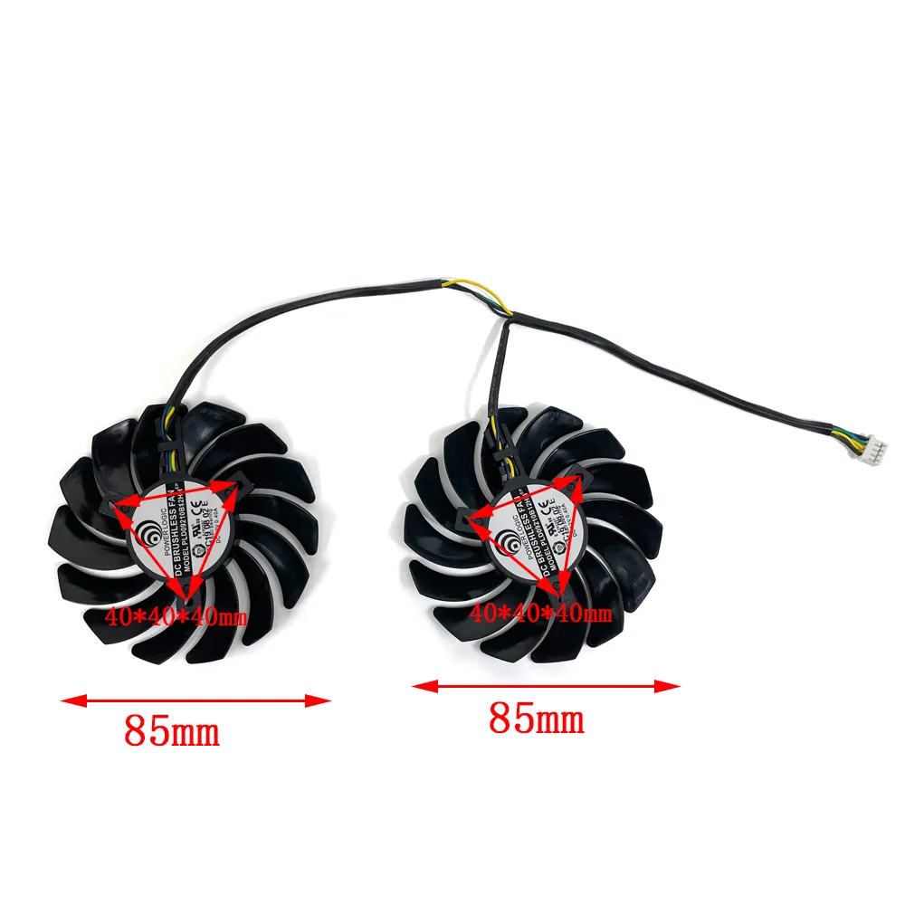 85mm 4pin PLD09210S12HH PLD09210B12H GTX 1050 TI Cooler Fan för MSI GeForce GTX 1050TI Gaming GTX1050 Videokortfläkt