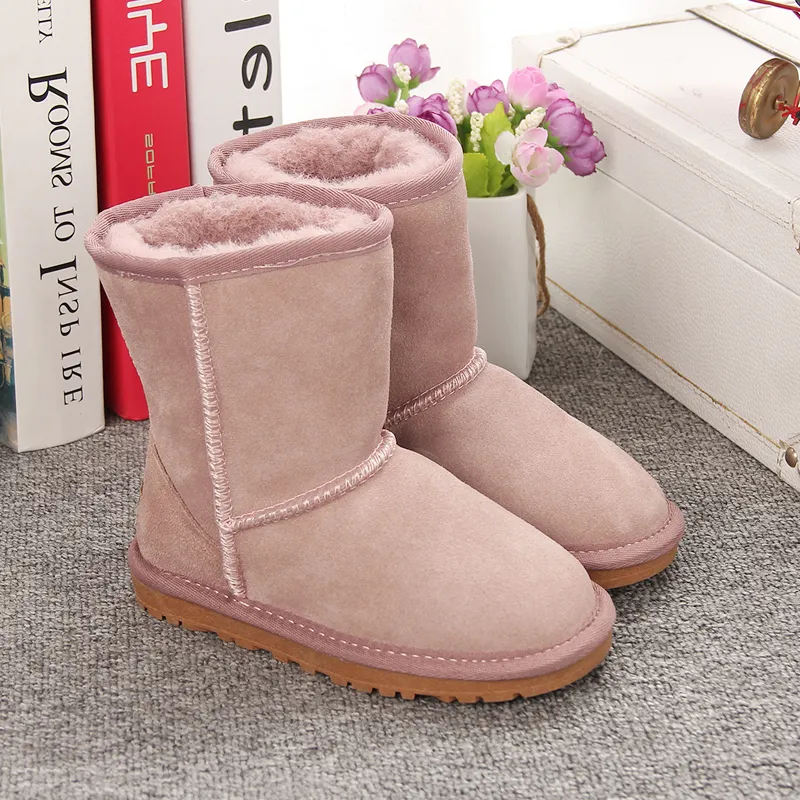 Kwaliteit Big Boys Girls Snow Boots Children's Classic Fur Suede Boots Winter Ultra Mini Bot Botton Lederen Boots Maat 21-35